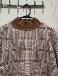 Cozy Plaid Turtleneck Sweater