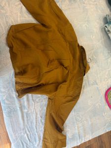 H&amp;m Mustard  Collared Long Sleeve Top