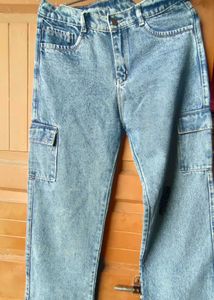 Light Wash Cargo Jeans