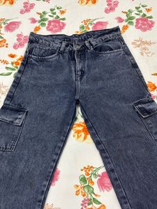 Dark Wash Cargo Jeans