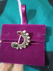 Traditional Oxidized Silver Nath