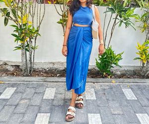 Stylish Blue Two-Piece Set