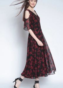 Beautiful Rare Black And Red Gown Dress