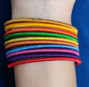 Multicolour🌈🌈SilkThread Bangles Set Of 10 Pieces