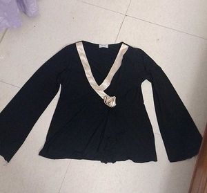 Chic Black V-Neck Top XL to XXL