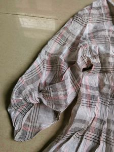 Chic Plaid Button-Up Tunic Top