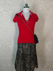 Red Tommy Hilfiger Polo Shirt