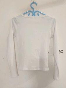 White V-Neck Cardigan (Women's)