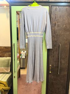 CLE Elegant Knit Dress with Pleated Skirt