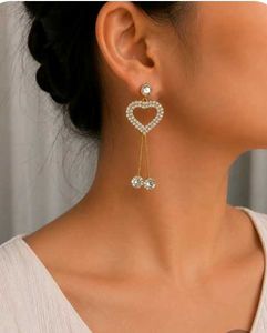 Sparkling Heart Drop Earrings
