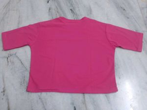 Cute Pink Graphic Crop Top