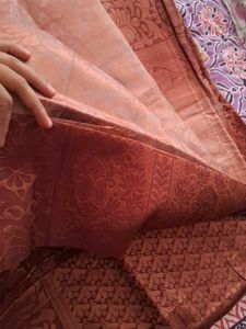 Elegant Red Banarasi Silk Saree with attached blou