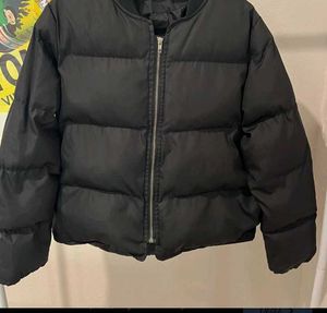 Black Puffer Bomber Jacket