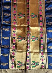 Dark Blue Banarasi Silk Saree
