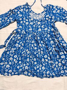 Blue Floral Print Dress