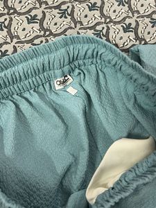 Light Blue Textured Palazzo Pants