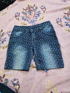 Cute Printed Denim Shorts