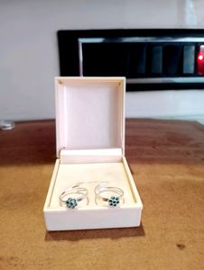 Green Diamond Toerings Pure Silver