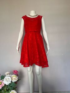 Elegant Red Lace Dress