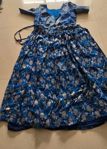 Stunning Blue &amp; Gold Lehenga Choli Set