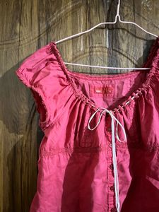 Pink edc cottage core baby doll shirt