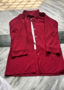 Stylish Red Textured Jacket