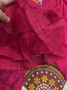 Girls' Embroidered Top &amp; Bottom Set