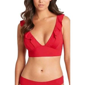 Rust Ruffled Bikini Top