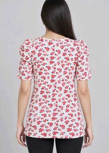 Floral Print Puff Sleeve Top