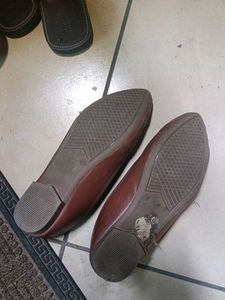 Women's Brown Perforated Ballerinas
