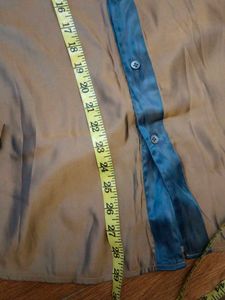 Designer Gold &amp; Teal Dhoopchaun Silk Shirt