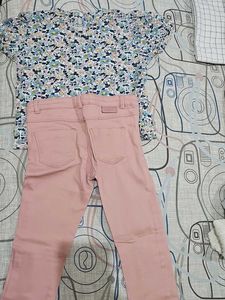 Floral Top &amp; Pink Pants Set