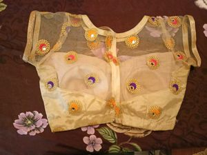 Designer Net Blouze With Margin