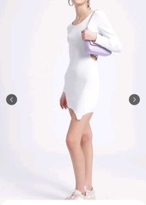 ribbed Chic White Cut-Out Bodycon Dress