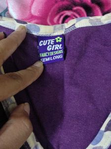 Purple Embroidered Nightgown
