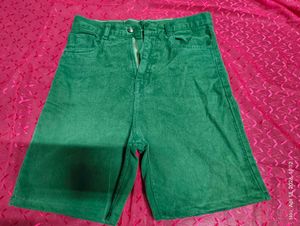 Green Denim Shorts