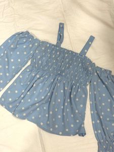 Cute Polka Dot Off-Shoulder Top