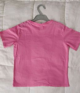 Pink Tee Shirt With Heart Sequence