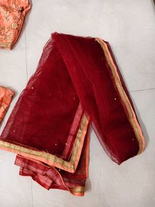 Designer Peach Lehenga Choli Set
