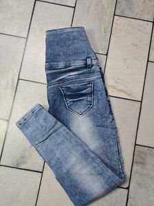 High Waisted Blue Wash Jeans
