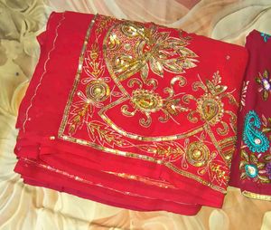 Beautiful Red Indian saree combo 2