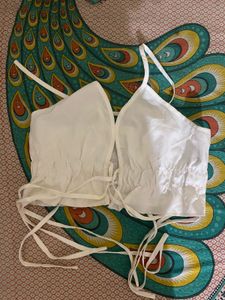 White Crop bikini Top