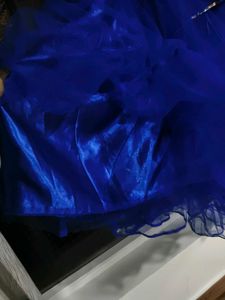 Royal Blue Tulle lehanga choli set