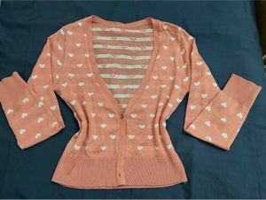 Cute Heart Pattern Cardigan