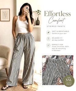 Chic Striped Wide-Leg Pants