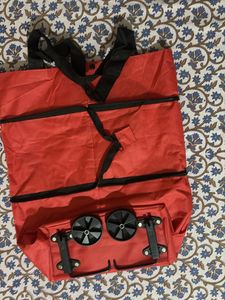 Red Rolling Shopping Bag