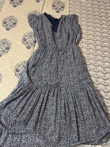 Blue Floral Midi Dress