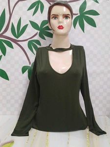 (200)Olive Long Sleeve Bodysuit