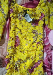 Chic Ruched Floral Mini Dress
