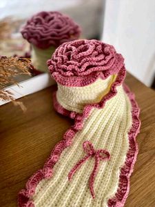 Handmade Crochet Ruffle Scarf | Soft Knitted Winte